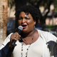 Stacey Abrams speaks at a Democratic canvass kickoff as she campaigns for Joe Biden and Kamala Harris on October 24, 2020.